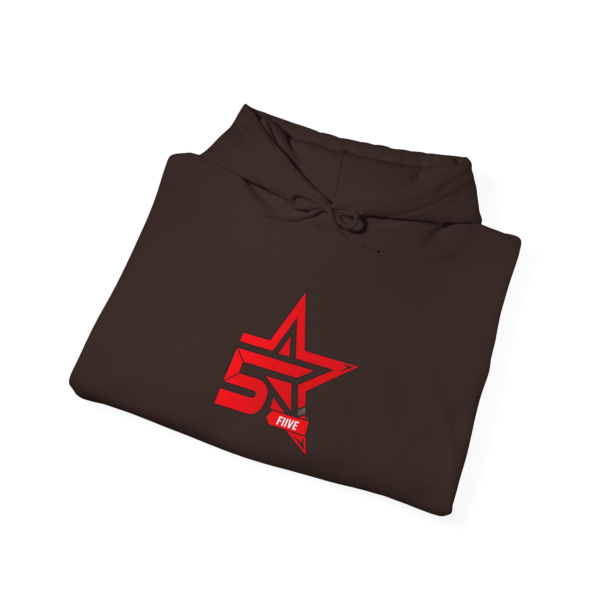 Star '5ive' Logo Hoodie — Red Retro Athletic Pullover