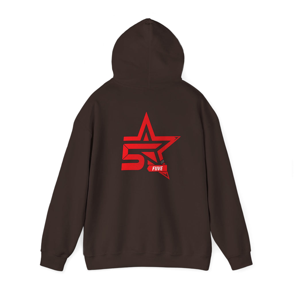 Star '5ive' Logo Hoodie — Red Retro Athletic Pullover