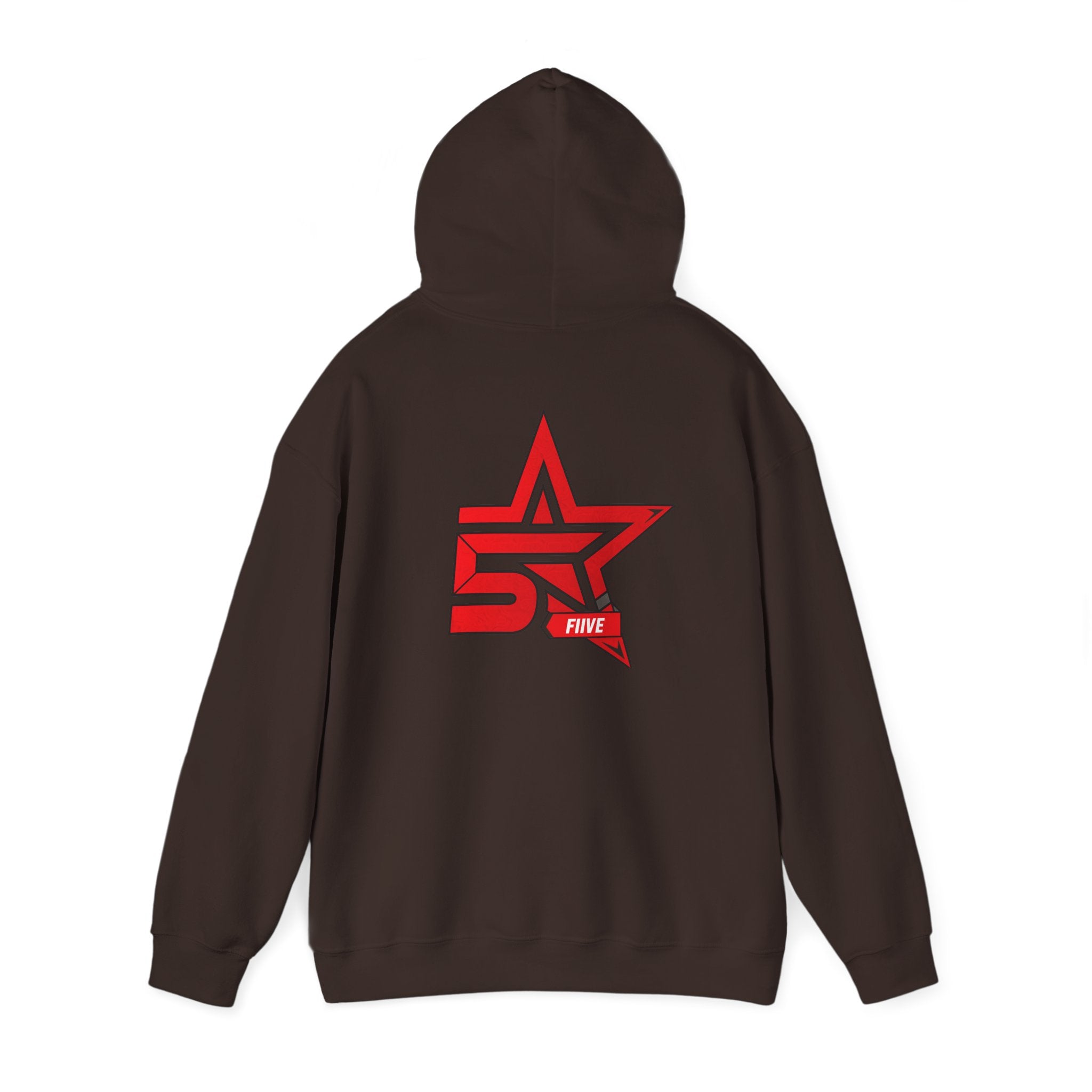 Star '5ive' Logo Hoodie — Red Retro Athletic Pullover
