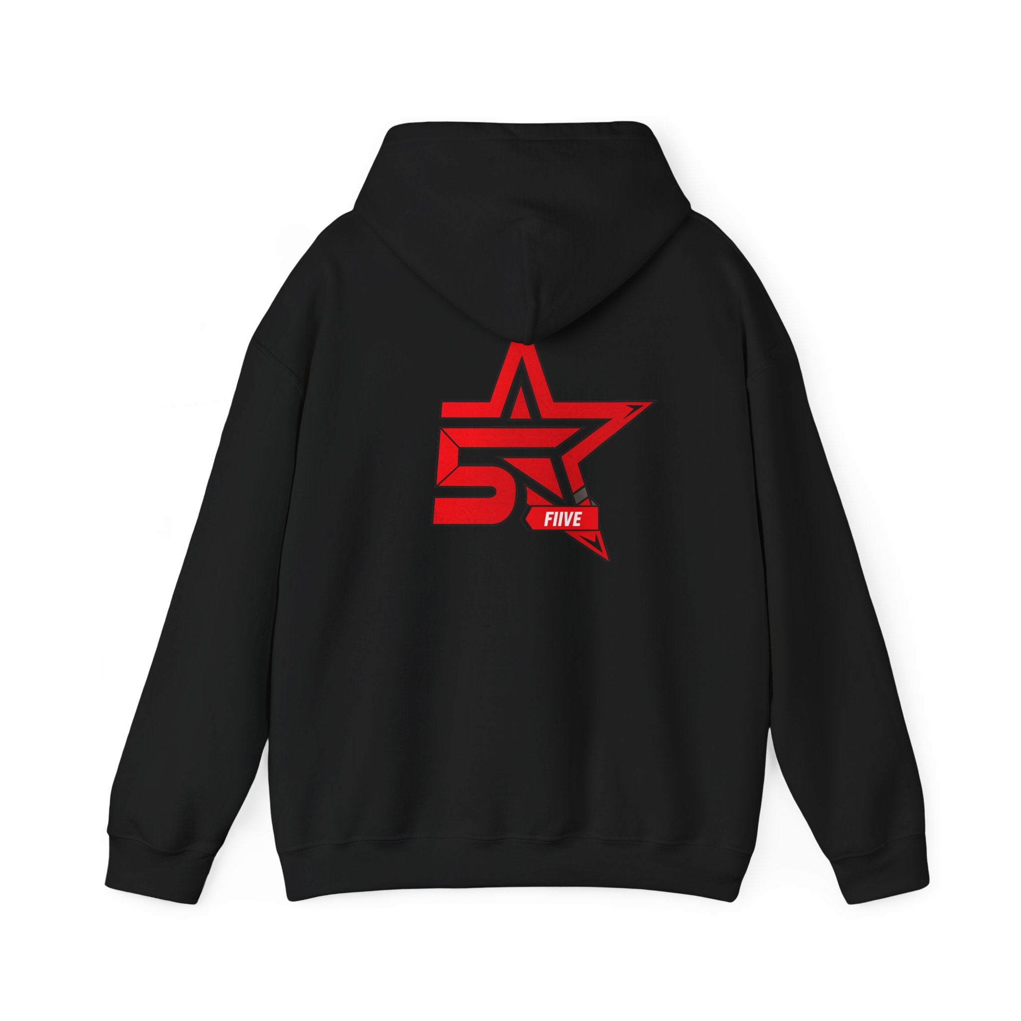 Star '5ive' Logo Hoodie — Red Retro Athletic Pullover
