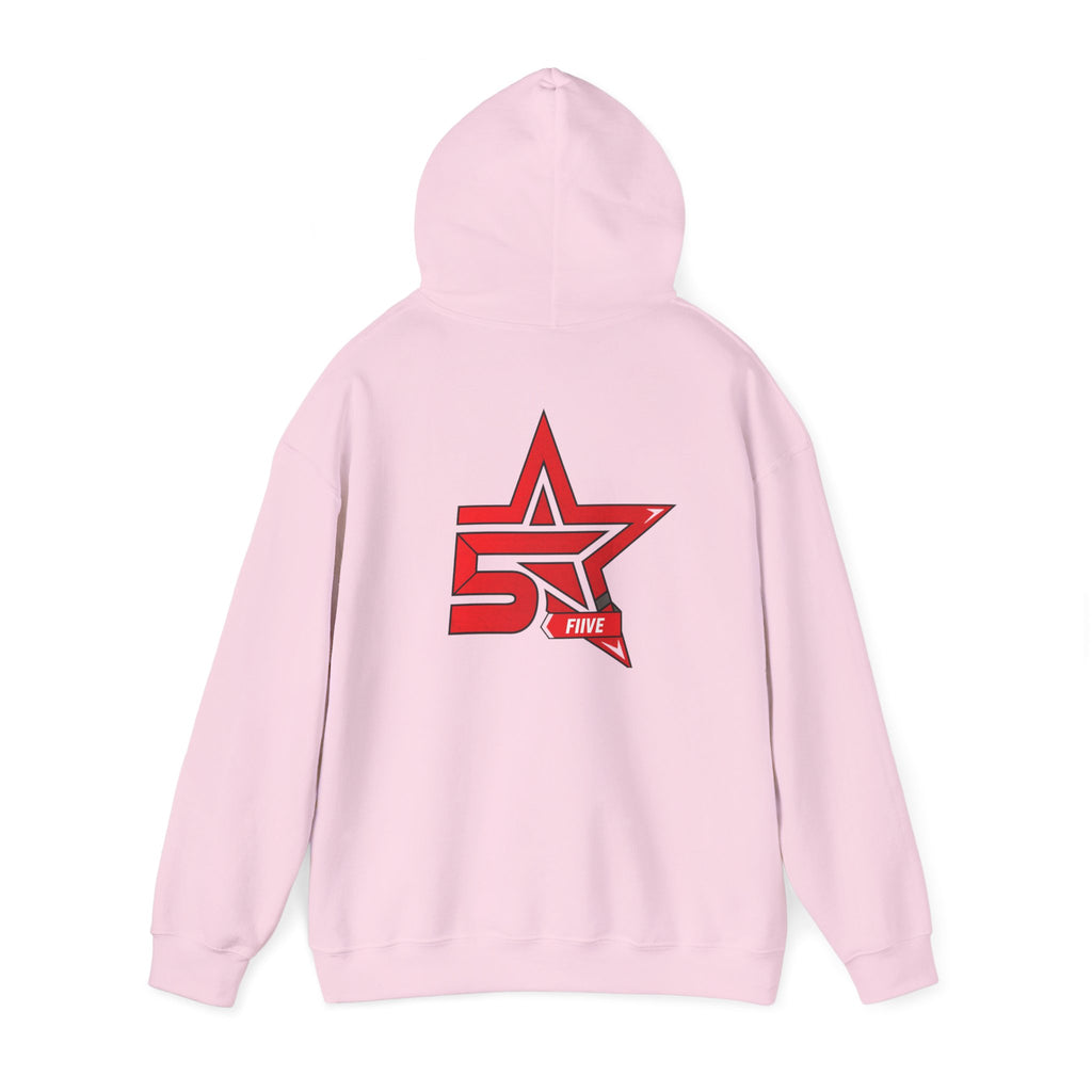 Star '5ive' Logo Hoodie — Red Retro Athletic Pullover