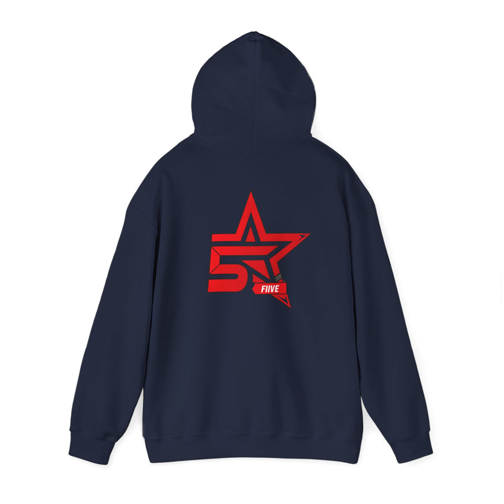 Star '5ive' Logo Hoodie — Red Retro Athletic Pullover