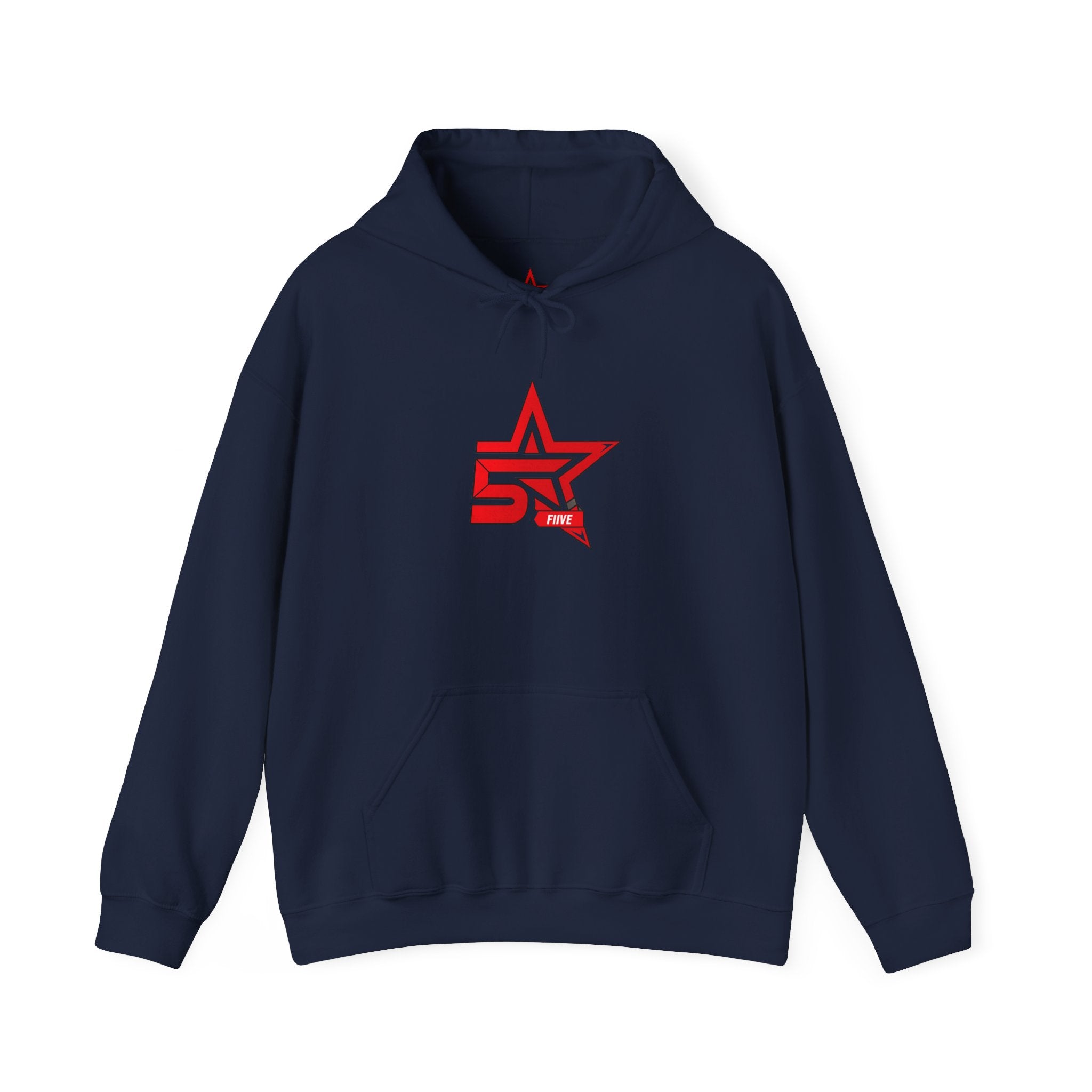 Star '5ive' Logo Hoodie — Red Retro Athletic Pullover