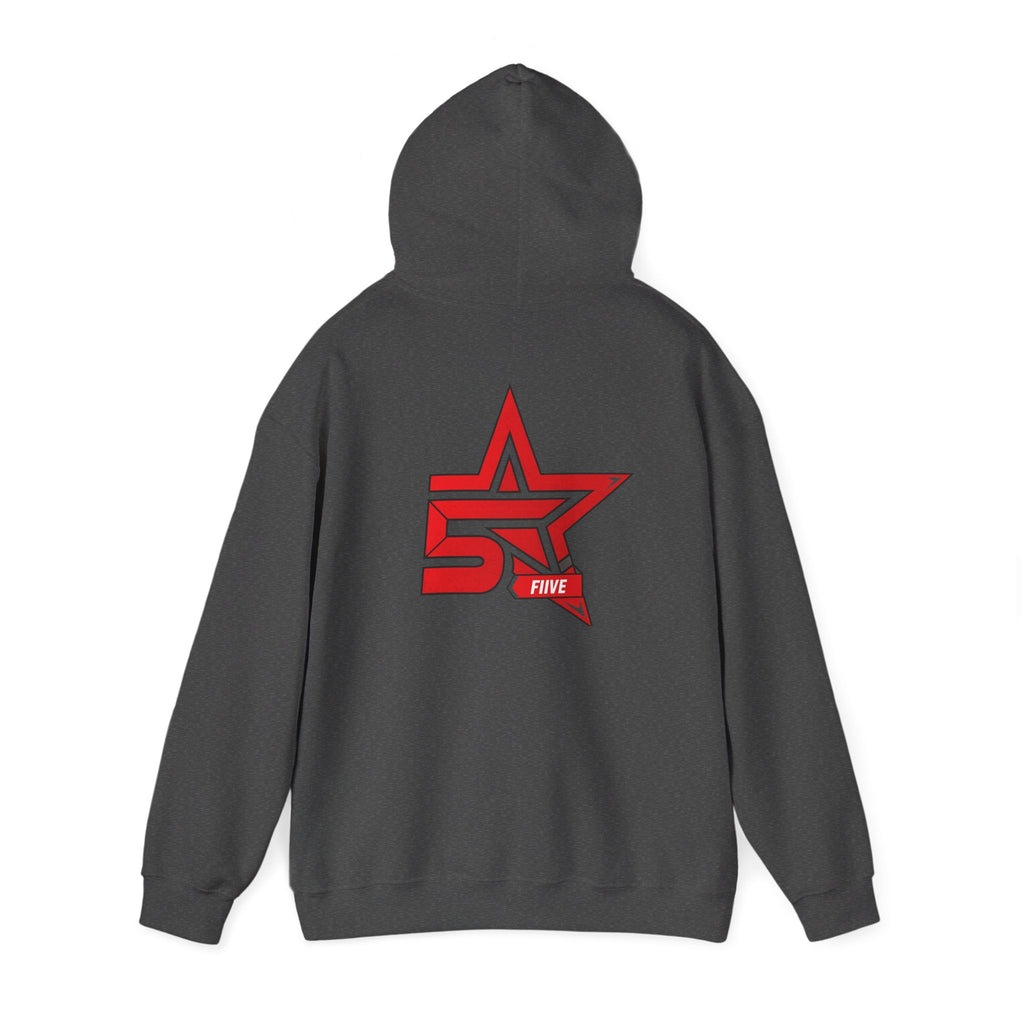 Star '5ive' Logo Hoodie — Red Retro Athletic Pullover