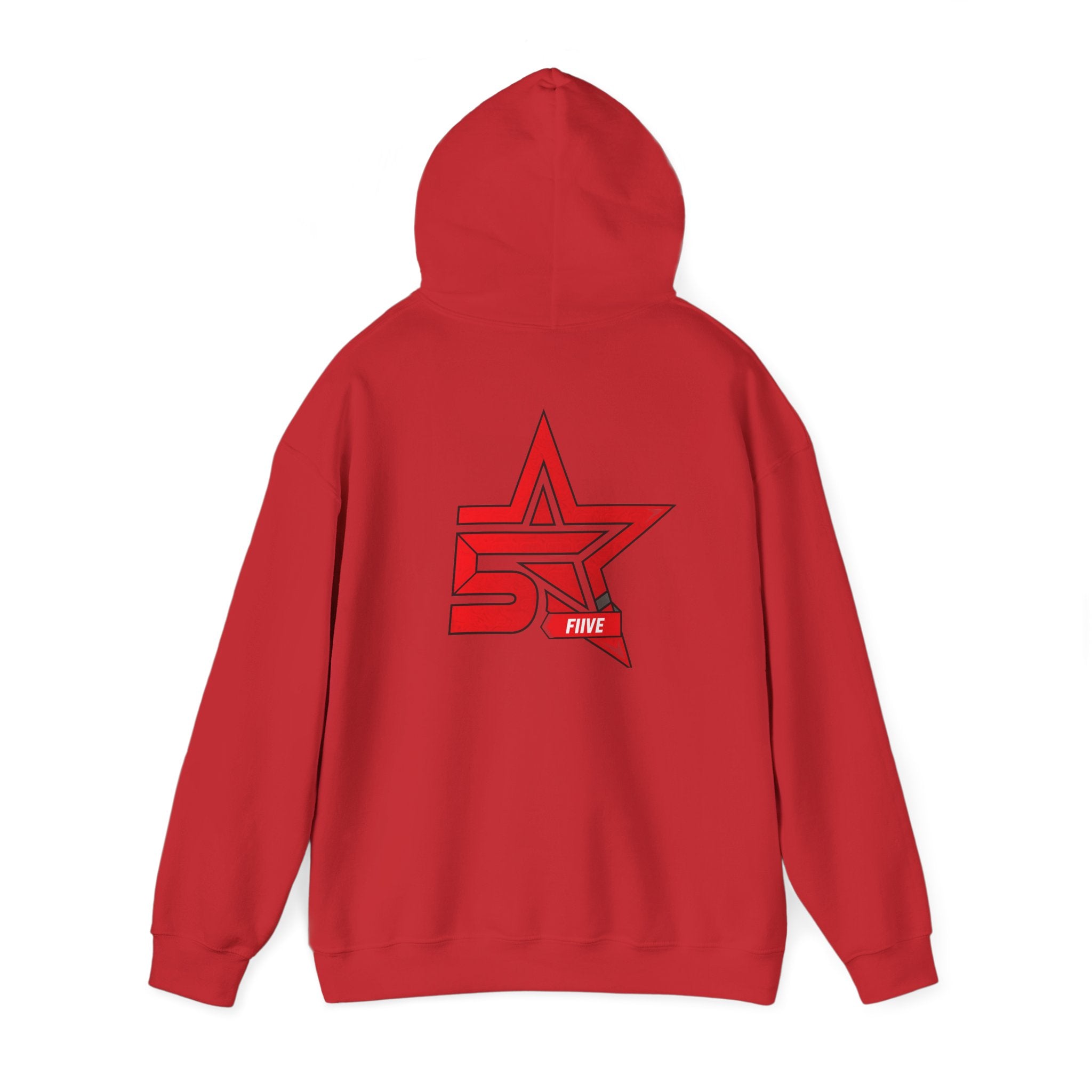 Star '5ive' Logo Hoodie — Red Retro Athletic Pullover