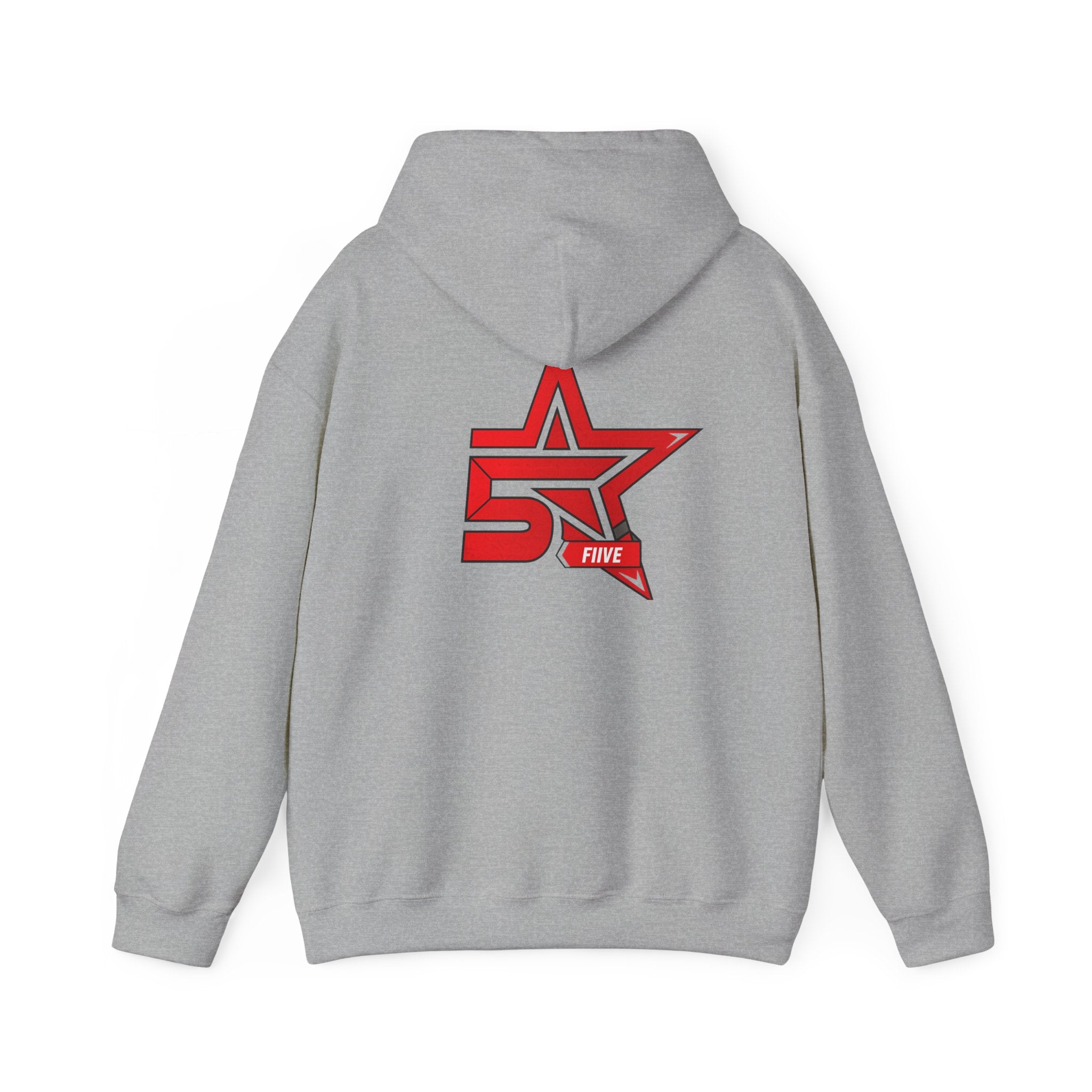 Star '5ive' Logo Hoodie — Red Retro Athletic Pullover