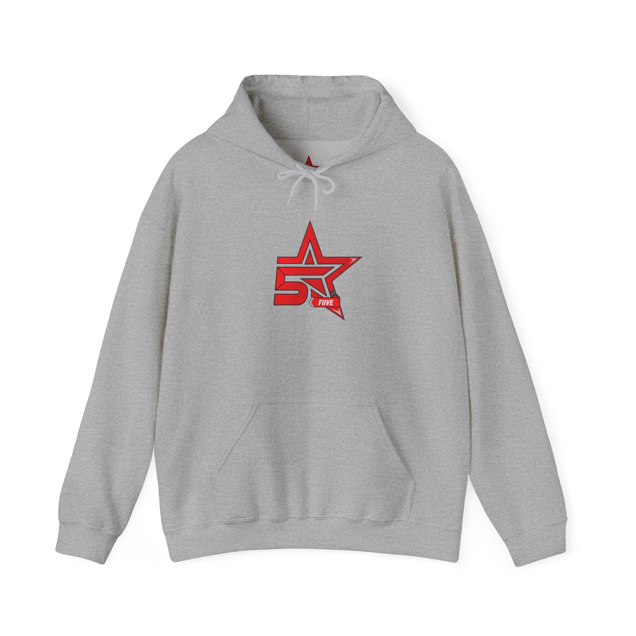 Star '5ive' Logo Hoodie — Red Retro Athletic Pullover