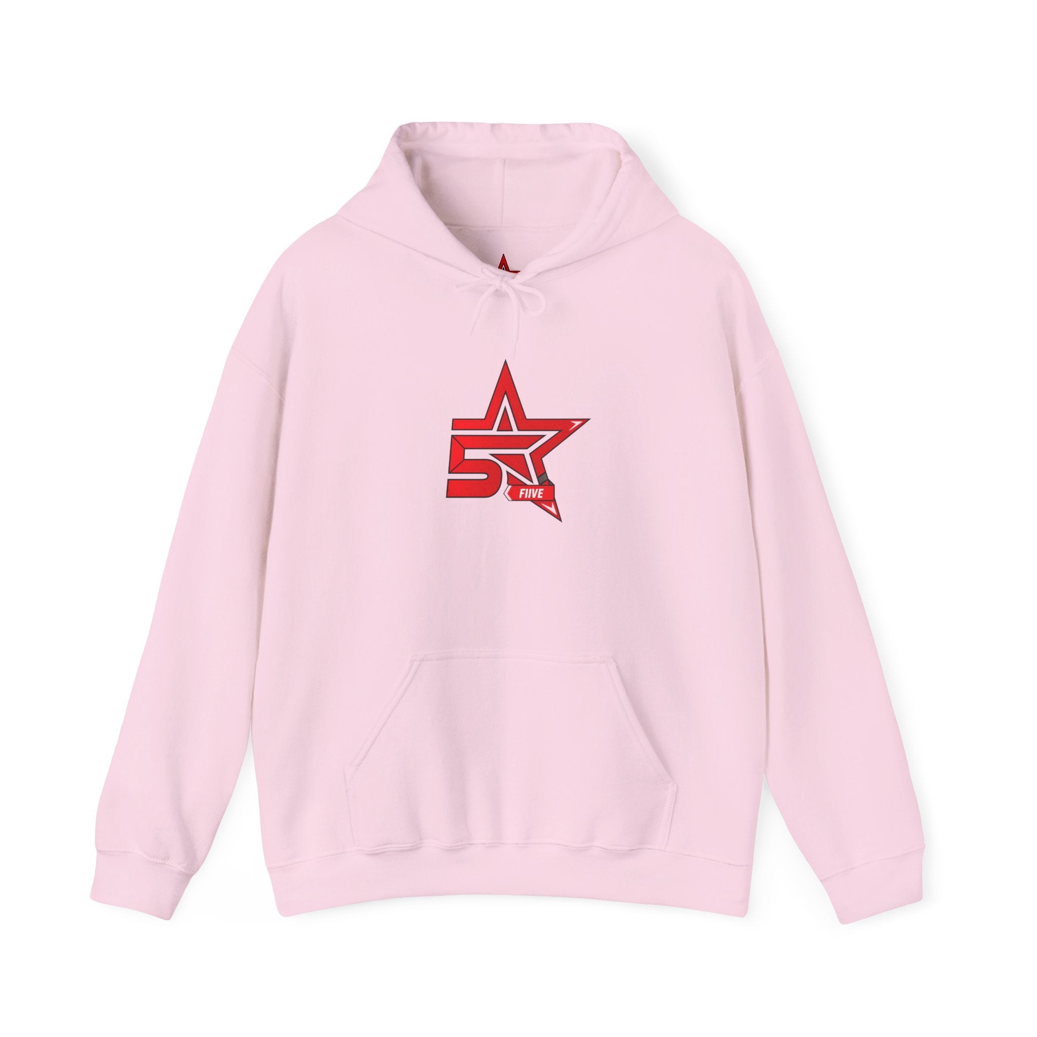 Star '5ive' Logo Hoodie — Red Retro Athletic Pullover