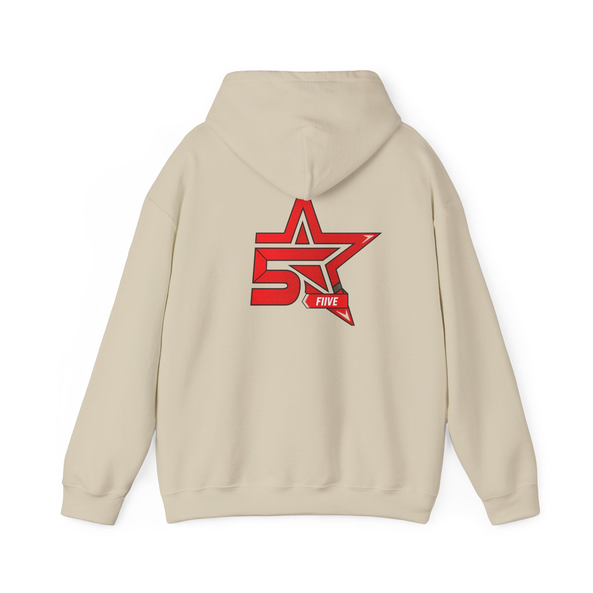 Star '5ive' Logo Hoodie — Red Retro Athletic Pullover