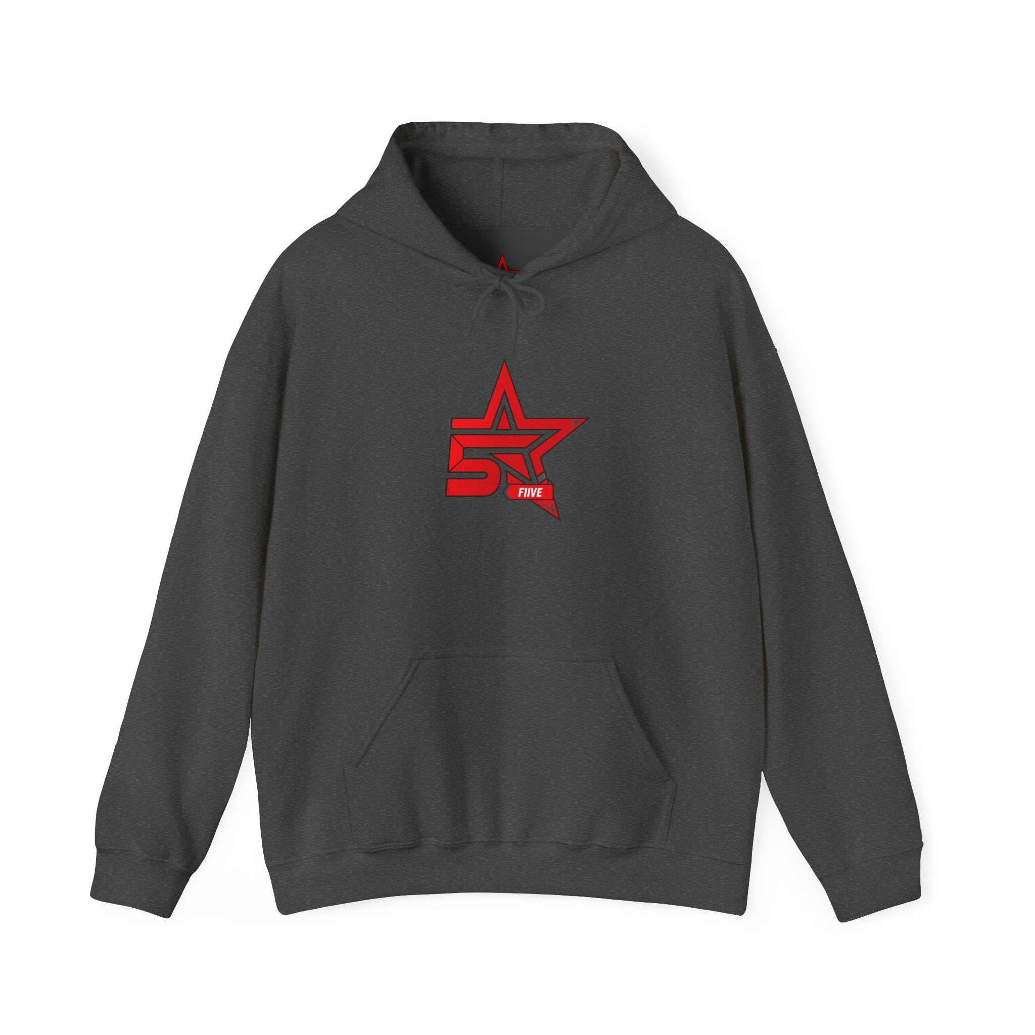 Star '5ive' Logo Hoodie — Red Retro Athletic Pullover