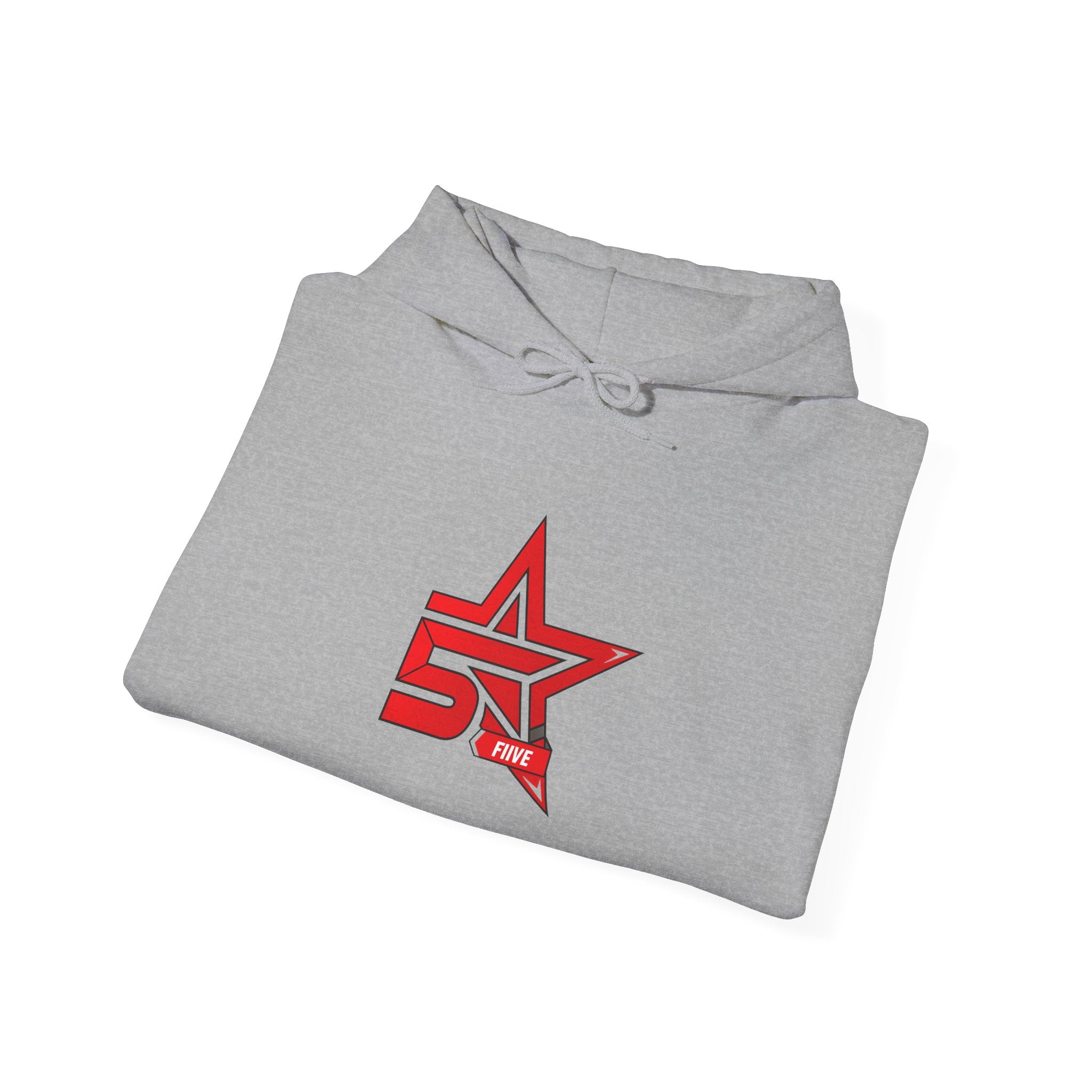 Star '5ive' Logo Hoodie — Red Retro Athletic Pullover