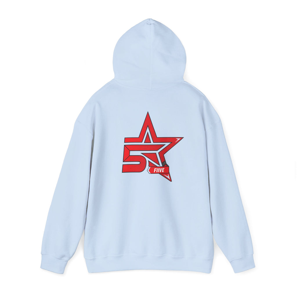 Star '5ive' Logo Hoodie — Red Retro Athletic Pullover