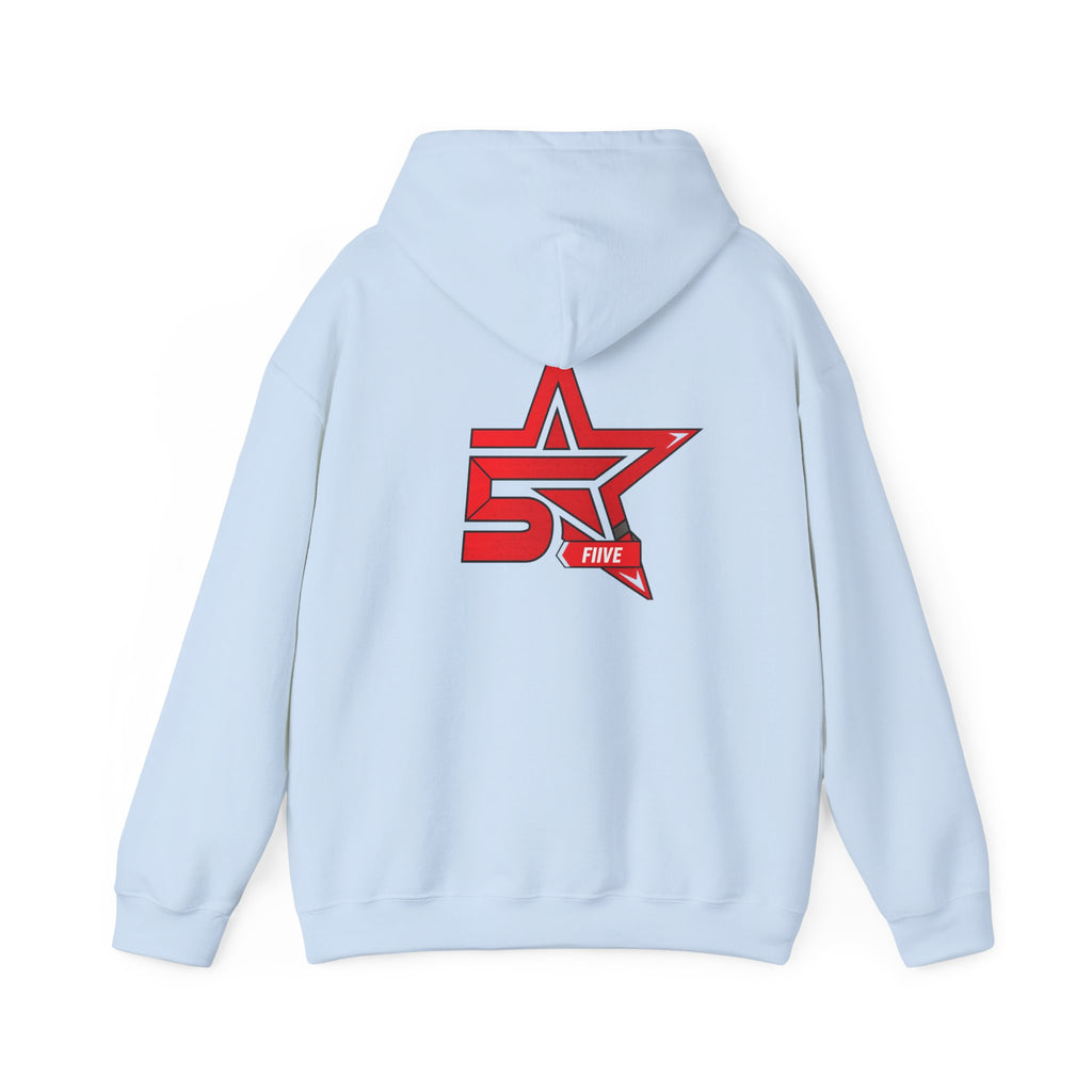 Star '5ive' Logo Hoodie — Red Retro Athletic Pullover