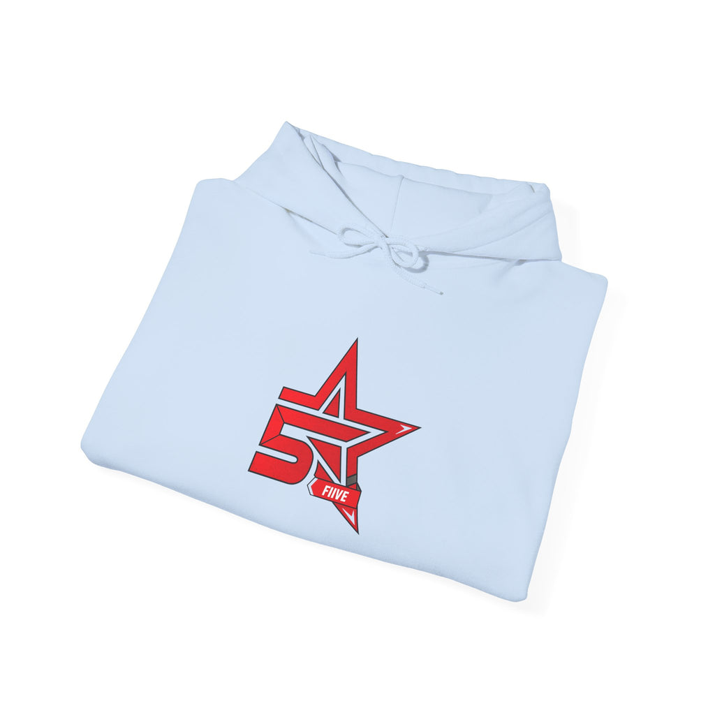 Star '5ive' Logo Hoodie — Red Retro Athletic Pullover