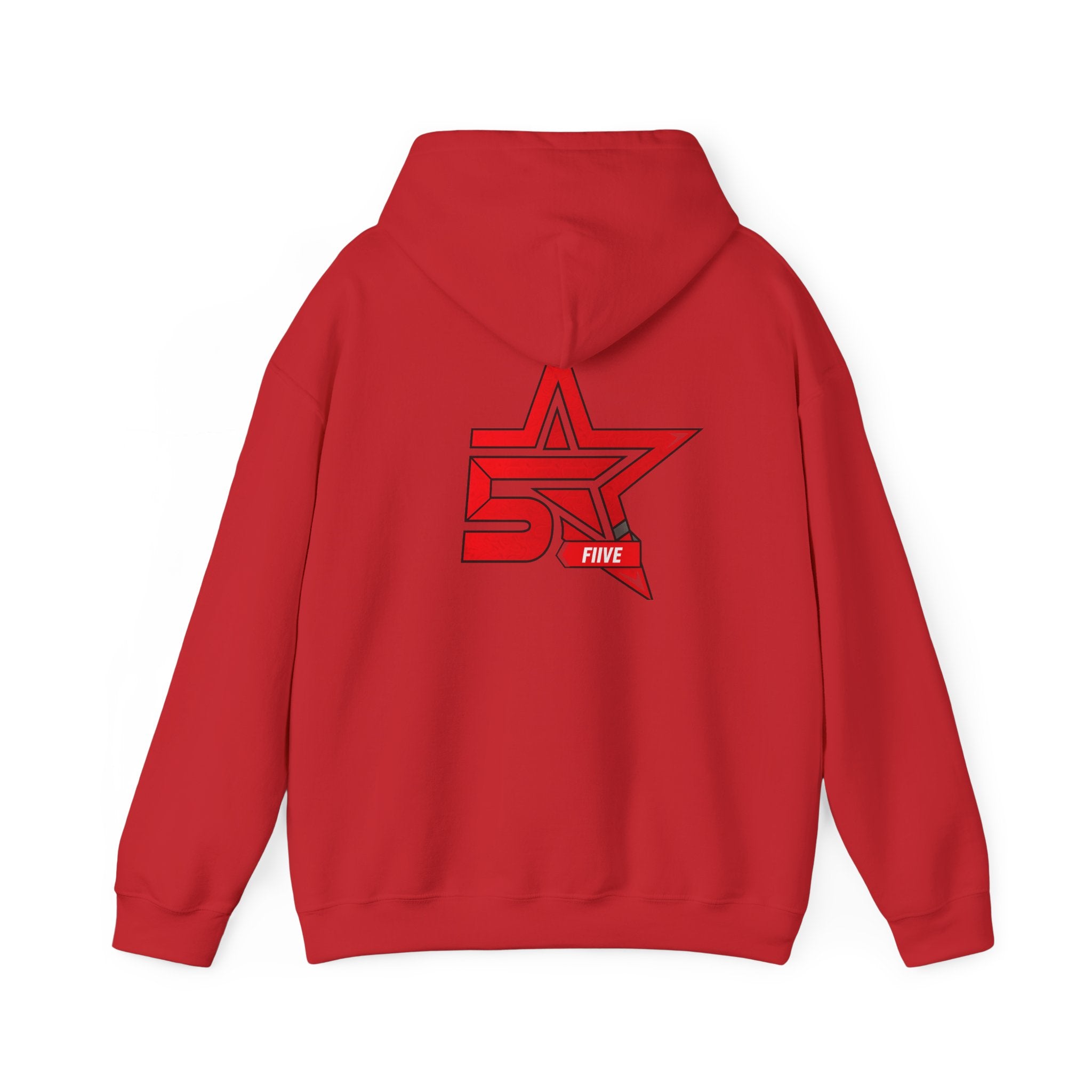 Star '5ive' Logo Hoodie — Red Retro Athletic Pullover