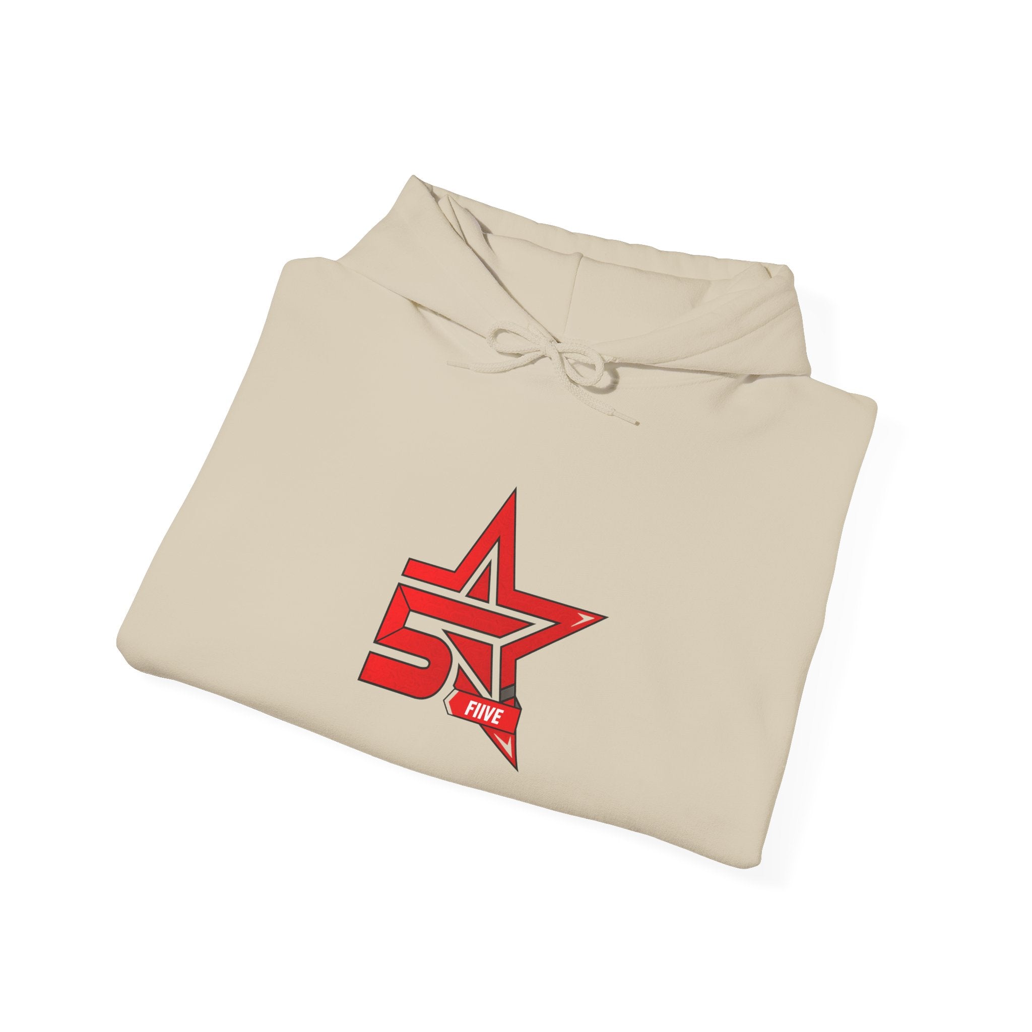 Star '5ive' Logo Hoodie — Red Retro Athletic Pullover