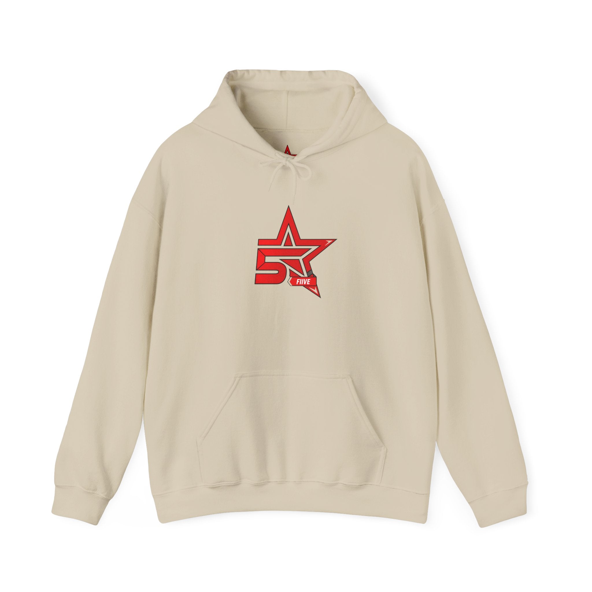 Star '5ive' Logo Hoodie — Red Retro Athletic Pullover