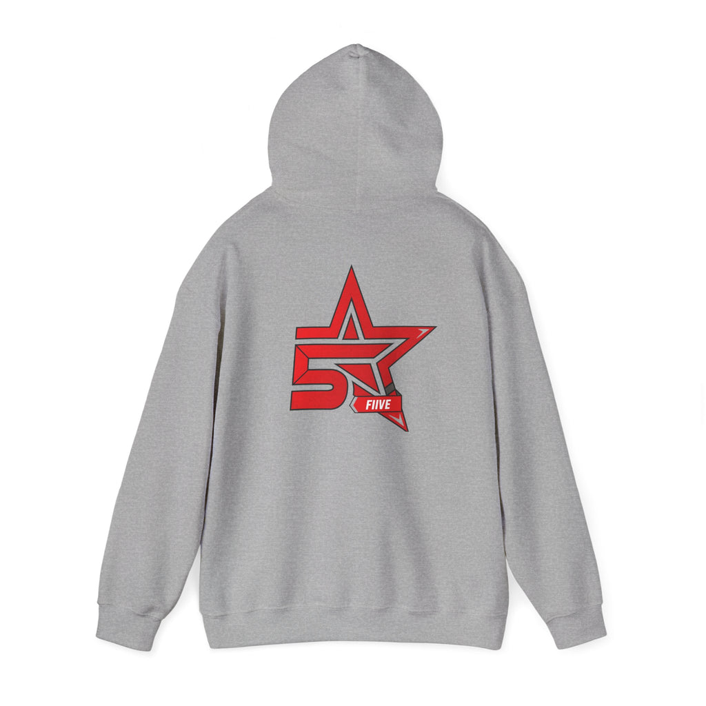 Star '5ive' Logo Hoodie — Red Retro Athletic Pullover