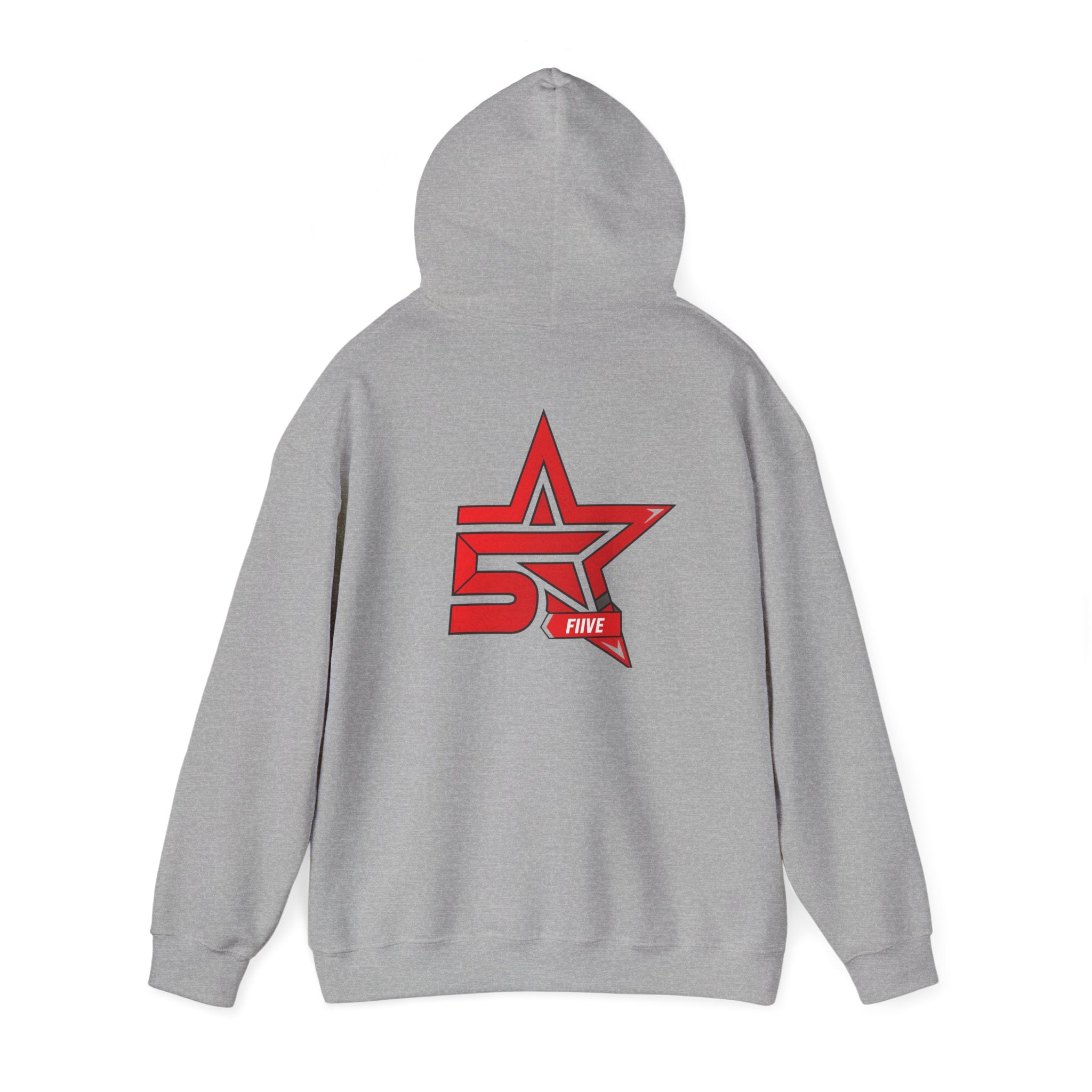 Star '5ive' Logo Hoodie — Red Retro Athletic Pullover
