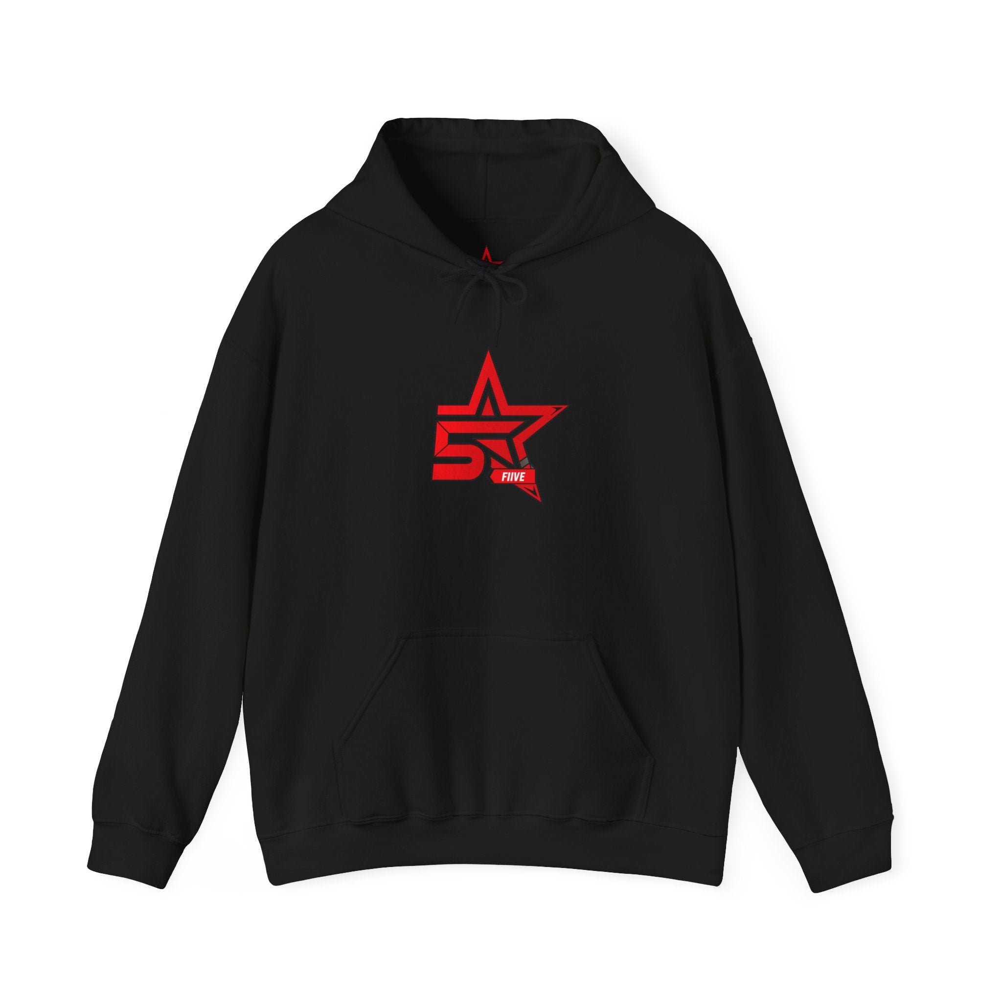 Star '5ive' Logo Hoodie — Red Retro Athletic Pullover