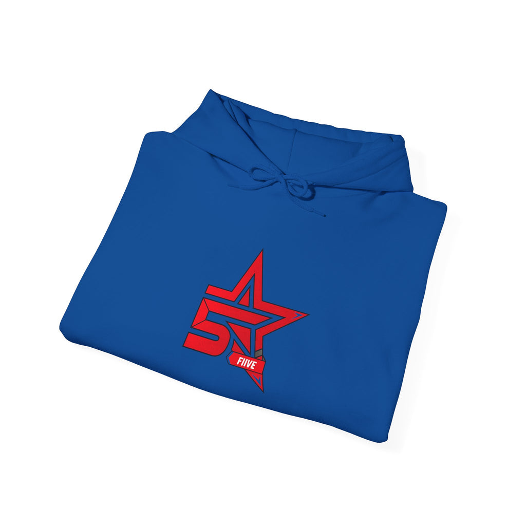 Star '5ive' Logo Hoodie — Red Retro Athletic Pullover