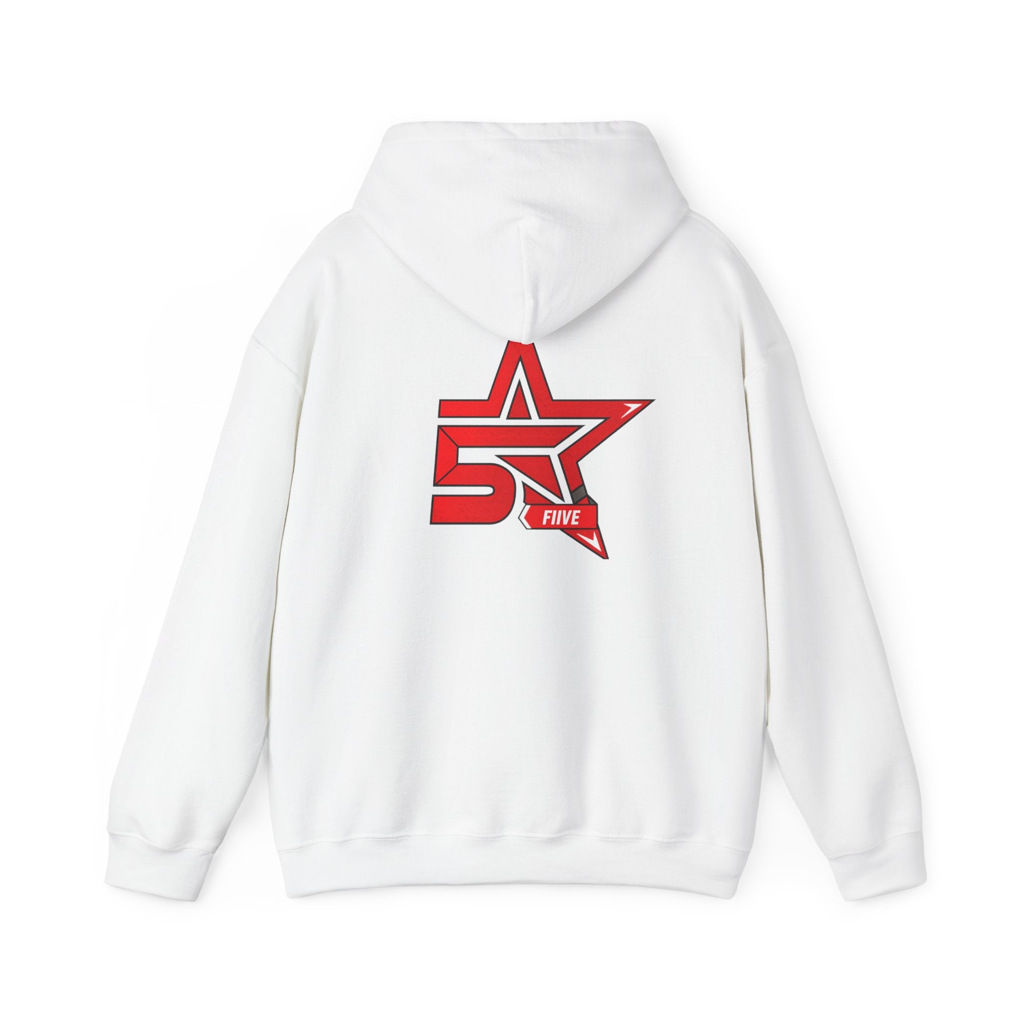 Star '5ive' Logo Hoodie — Red Retro Athletic Pullover