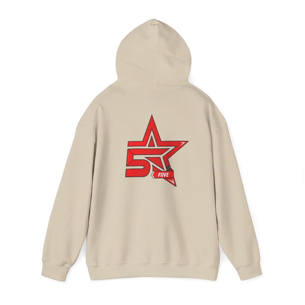 Star '5ive' Logo Hoodie — Red Retro Athletic Pullover