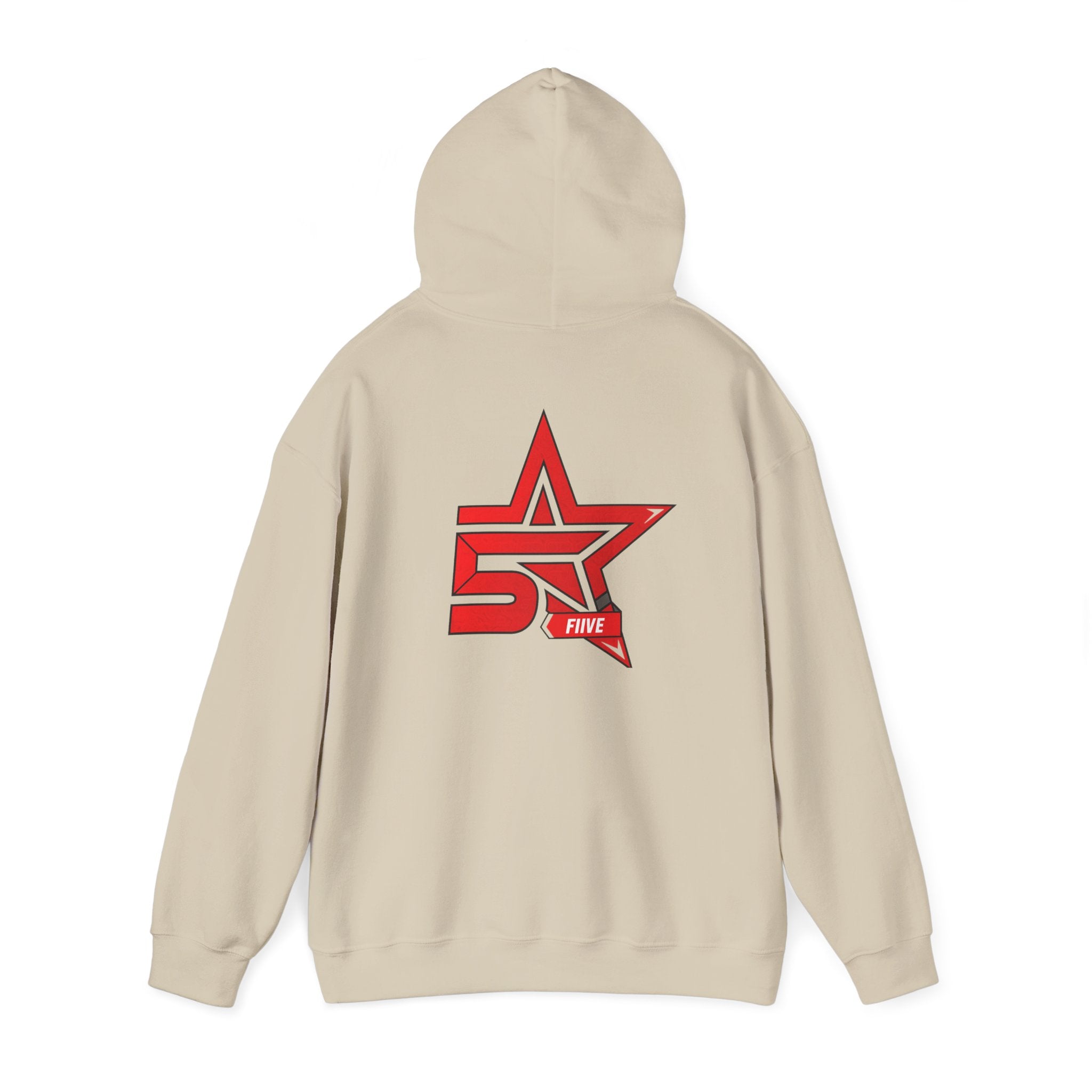 Star '5ive' Logo Hoodie — Red Retro Athletic Pullover