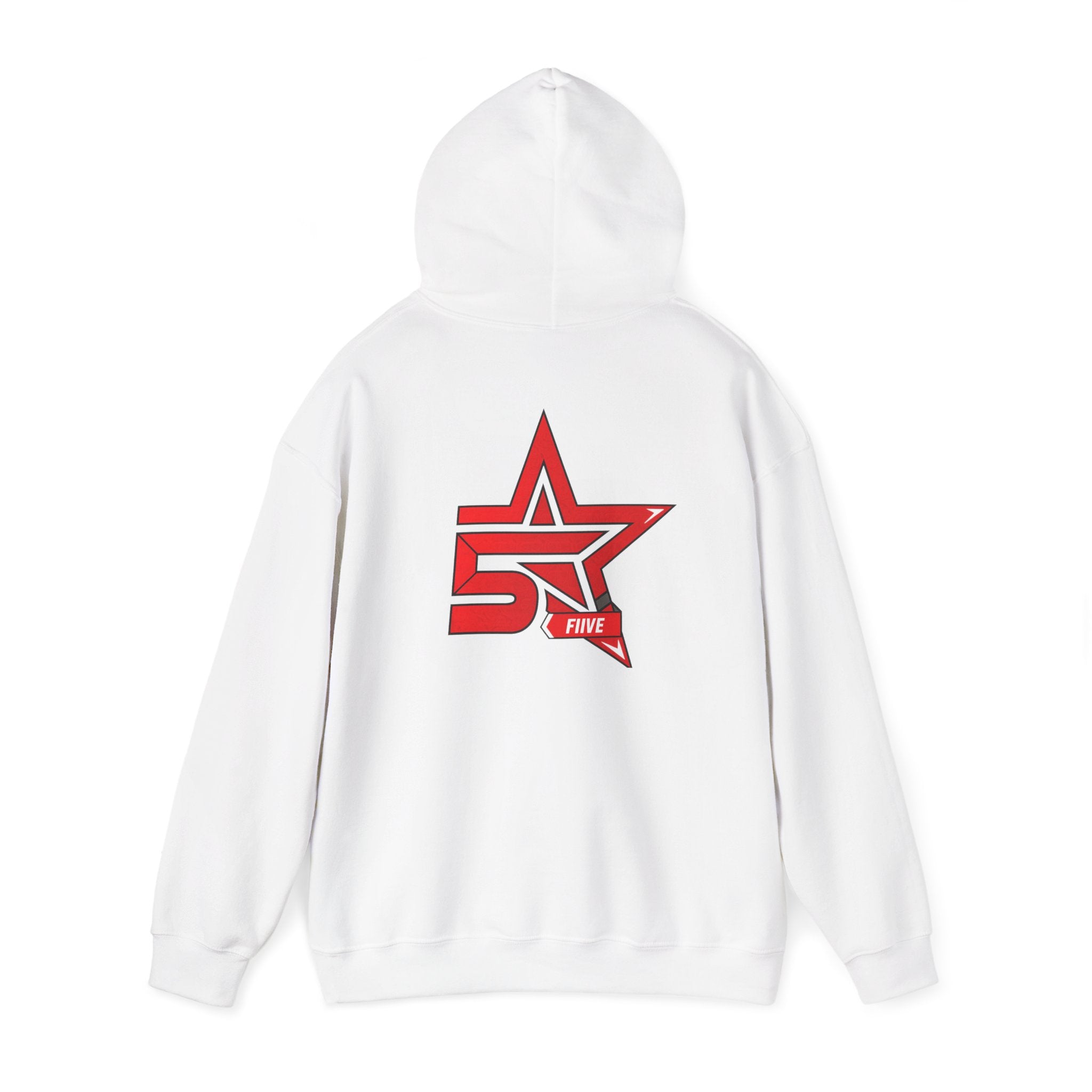 Star '5ive' Logo Hoodie — Red Retro Athletic Pullover