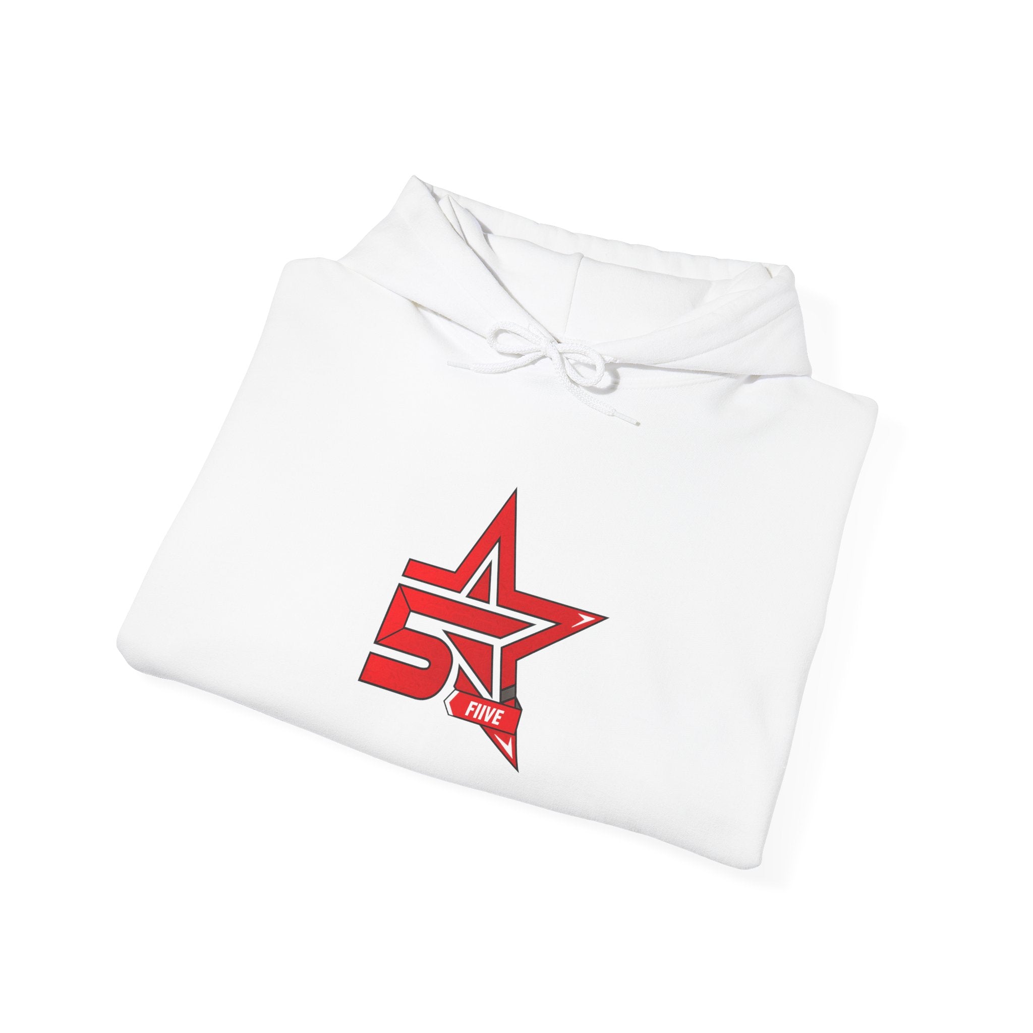 Star '5ive' Logo Hoodie — Red Retro Athletic Pullover
