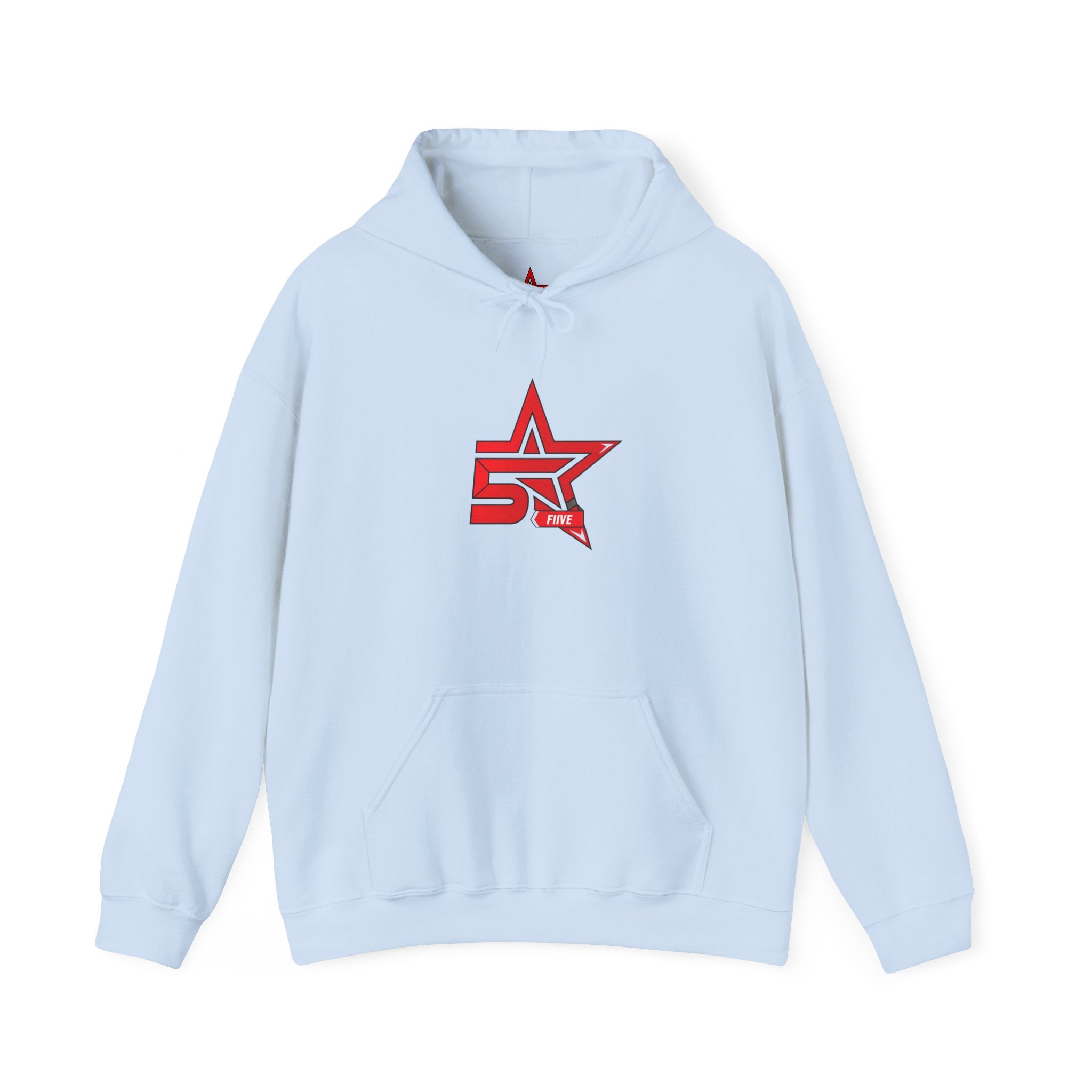 Star '5ive' Logo Hoodie — Red Retro Athletic Pullover