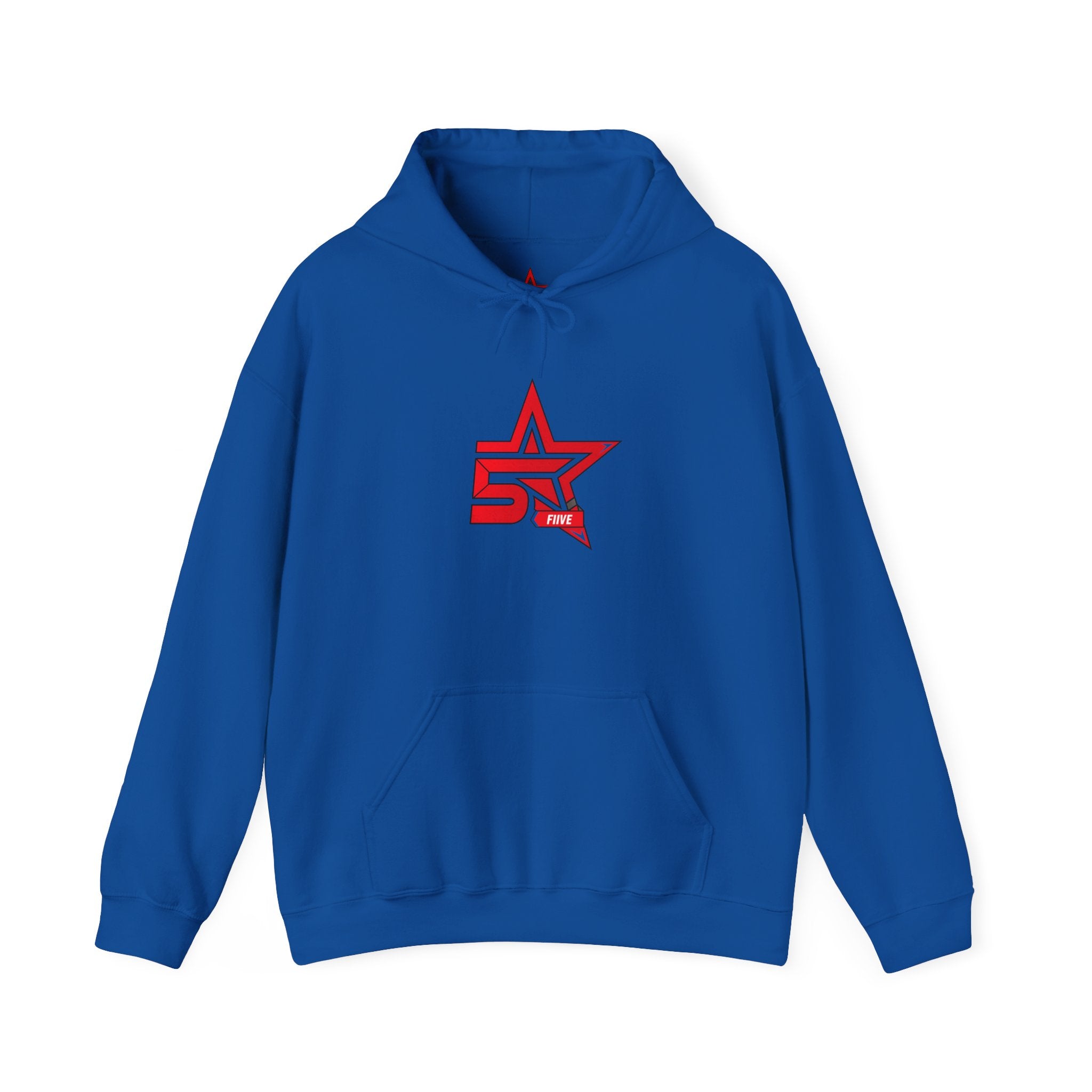 Star '5ive' Logo Hoodie — Red Retro Athletic Pullover