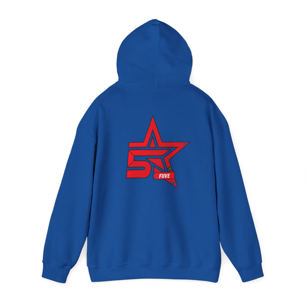 Star '5ive' Logo Hoodie — Red Retro Athletic Pullover