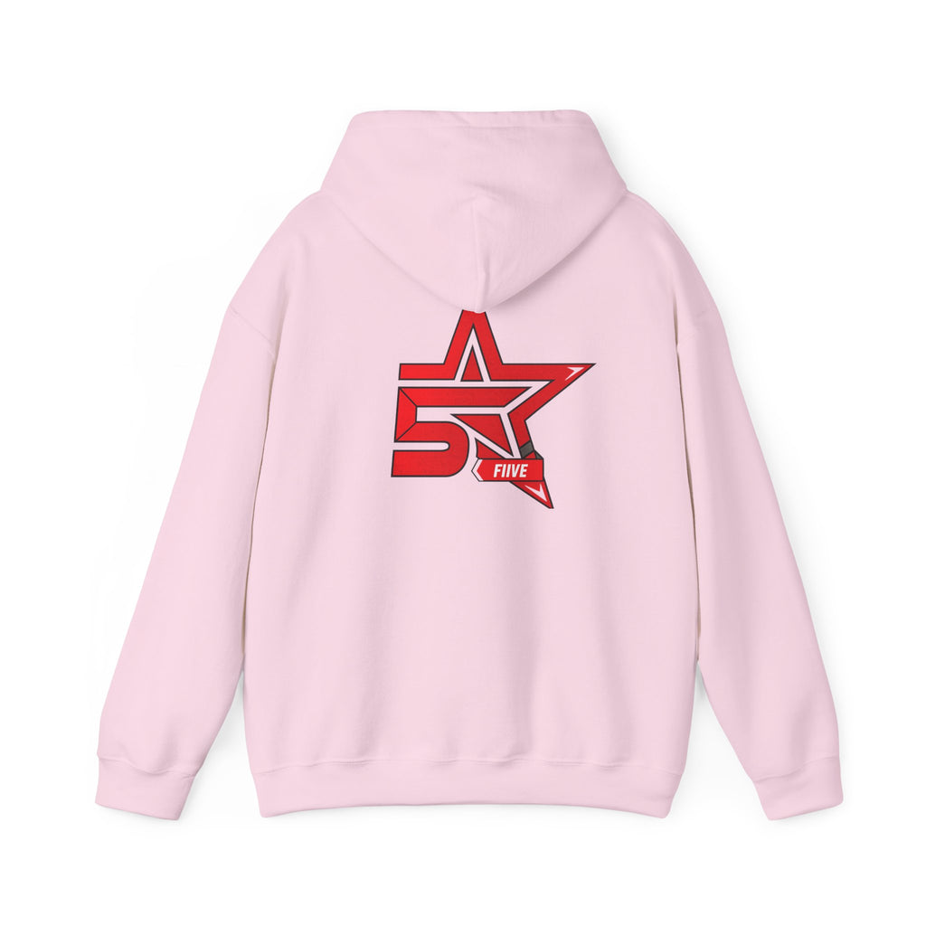 Star '5ive' Logo Hoodie — Red Retro Athletic Pullover